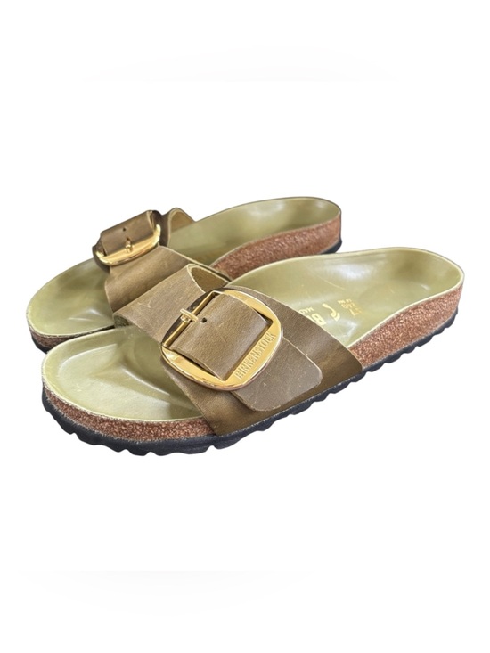 Birkenstock Shoes - Birkenstock Madrid Big Buckle Mud Green Leather Slide Sandal 37 Narrow US 6 6.5